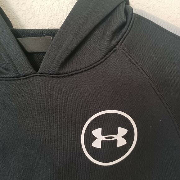 Youth (Boys) UNDER ARMOUR Storm Logo HOODIE Pullover Sweatshirt Black, YXL XL - Picture 5 of 10